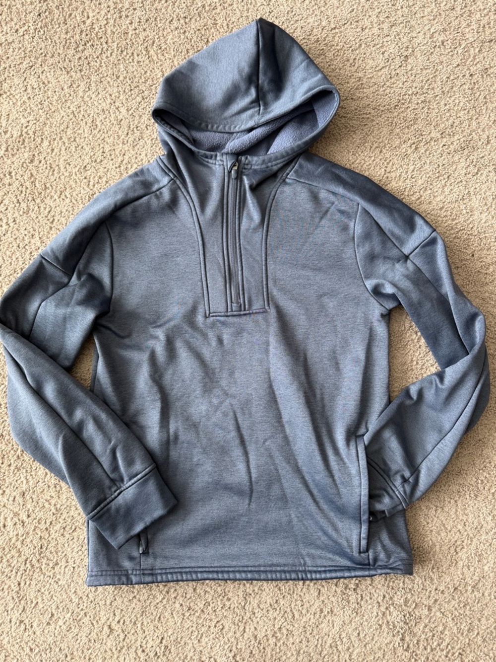 Men’s XS Lightweight Blue Quarter-Zip Hoodie